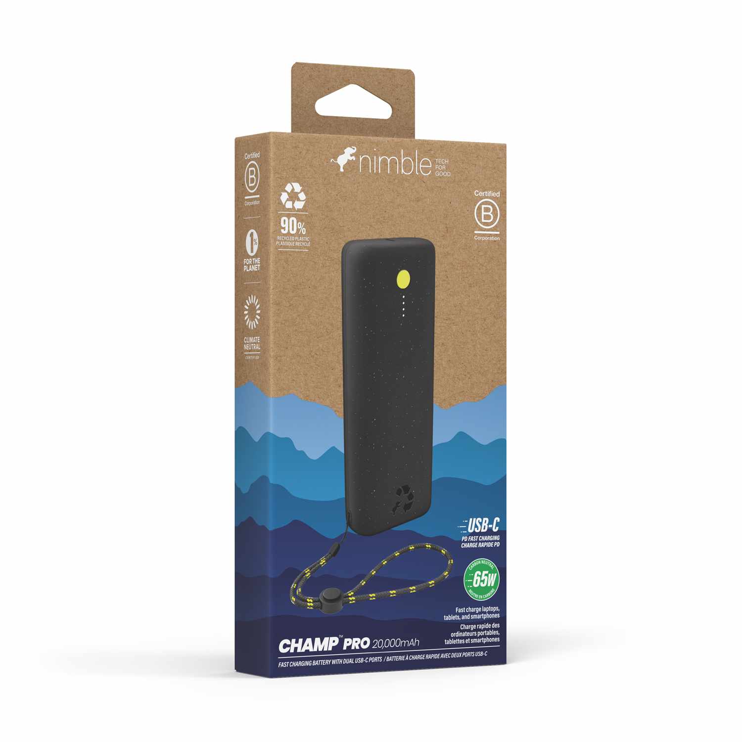 Nimble Champ Pro Portable Charger 20.000 mAh 65W Midnight Black