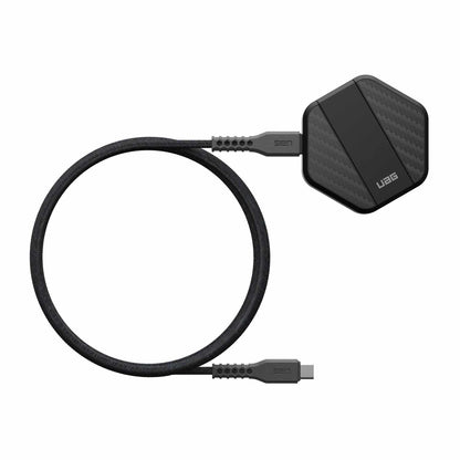 9B4410114042 Rugged Wireless Charging Pad with Kickstand and USB-C Cable for MagSafe 15W Black/Carbon Fiber