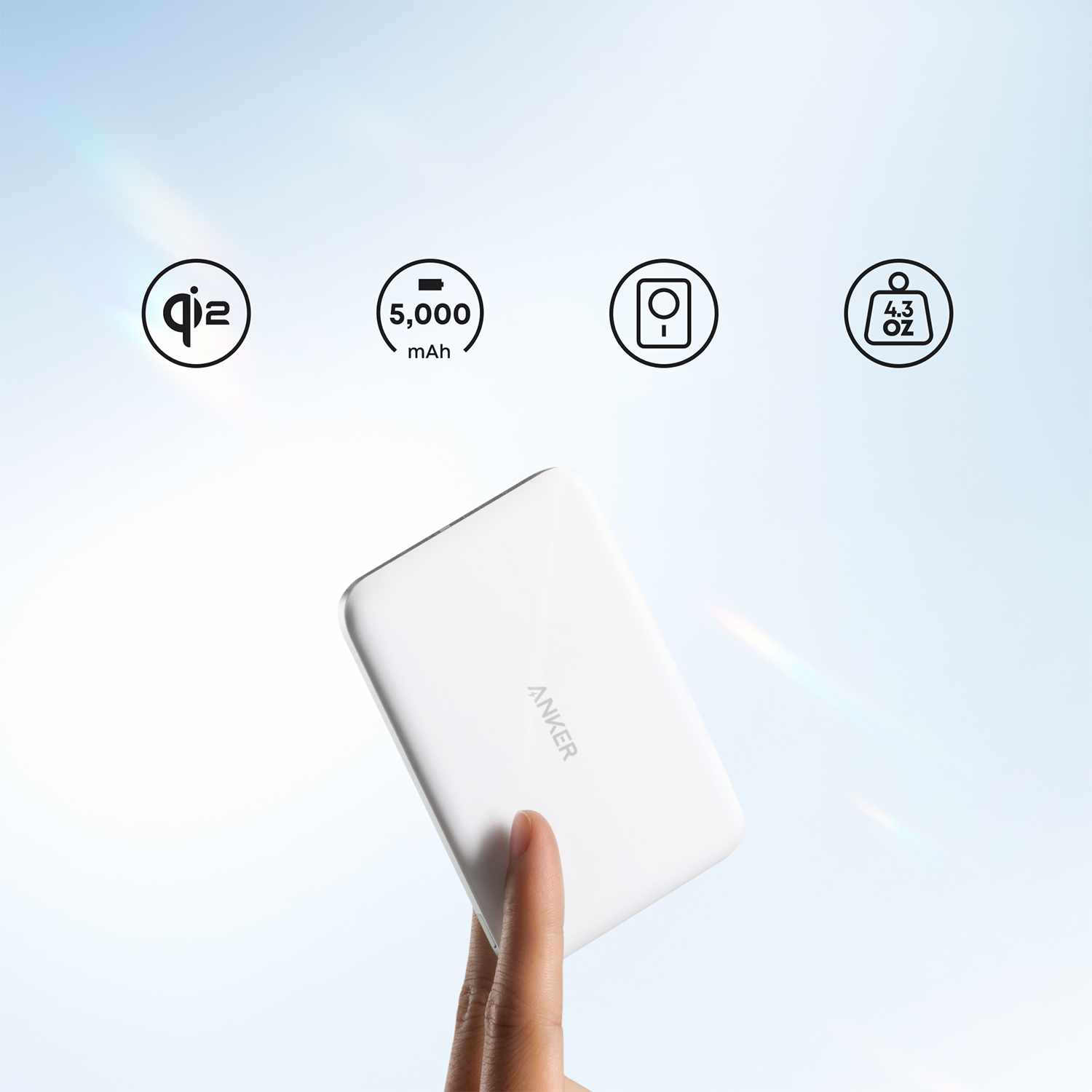 Anker Nano Slim Qi2 Wireless  Power Bank 5.000 mAh 15W White