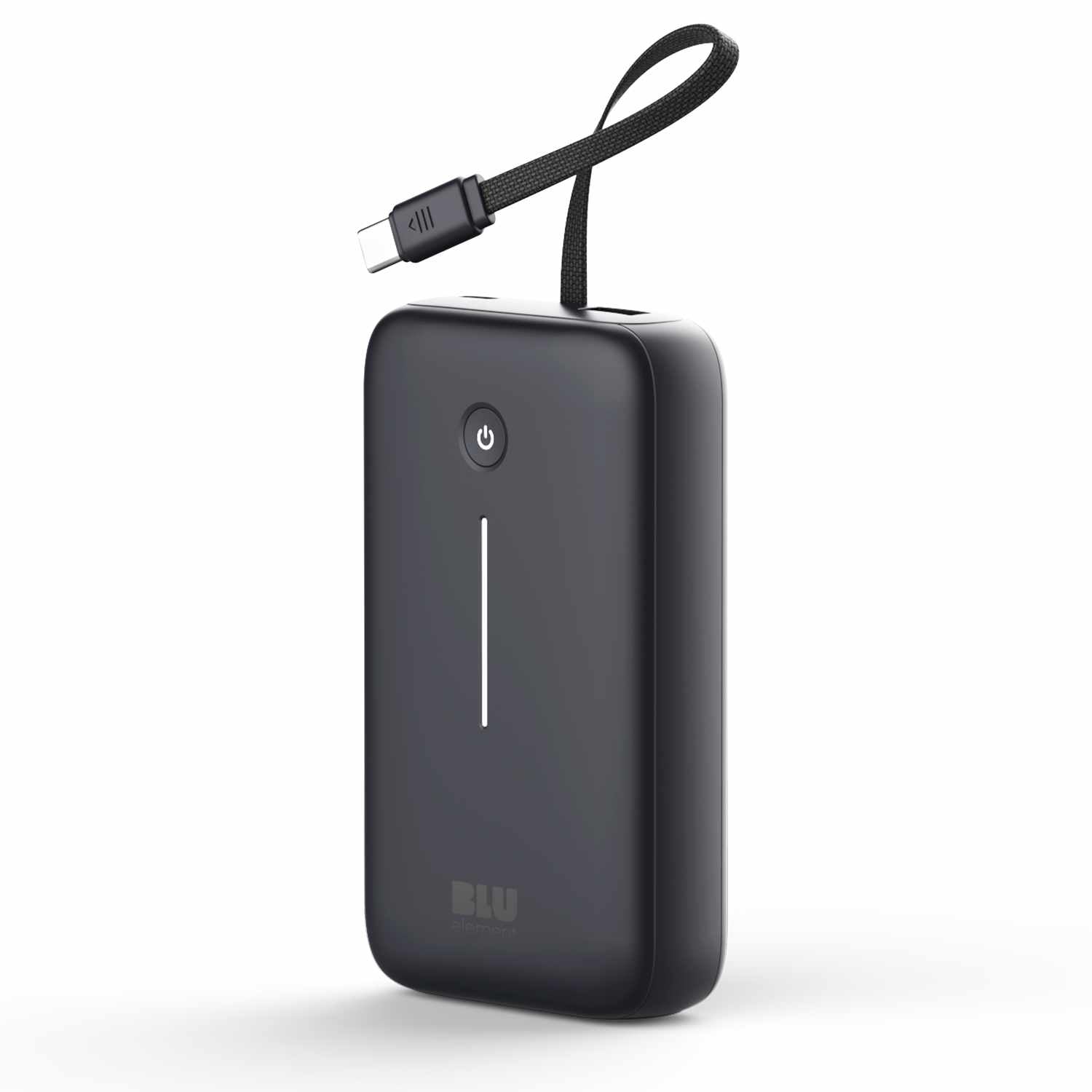 Blu Element PowerFlex 20K mAh 30W PD Power Bank with Built-In USB-C Cable Black