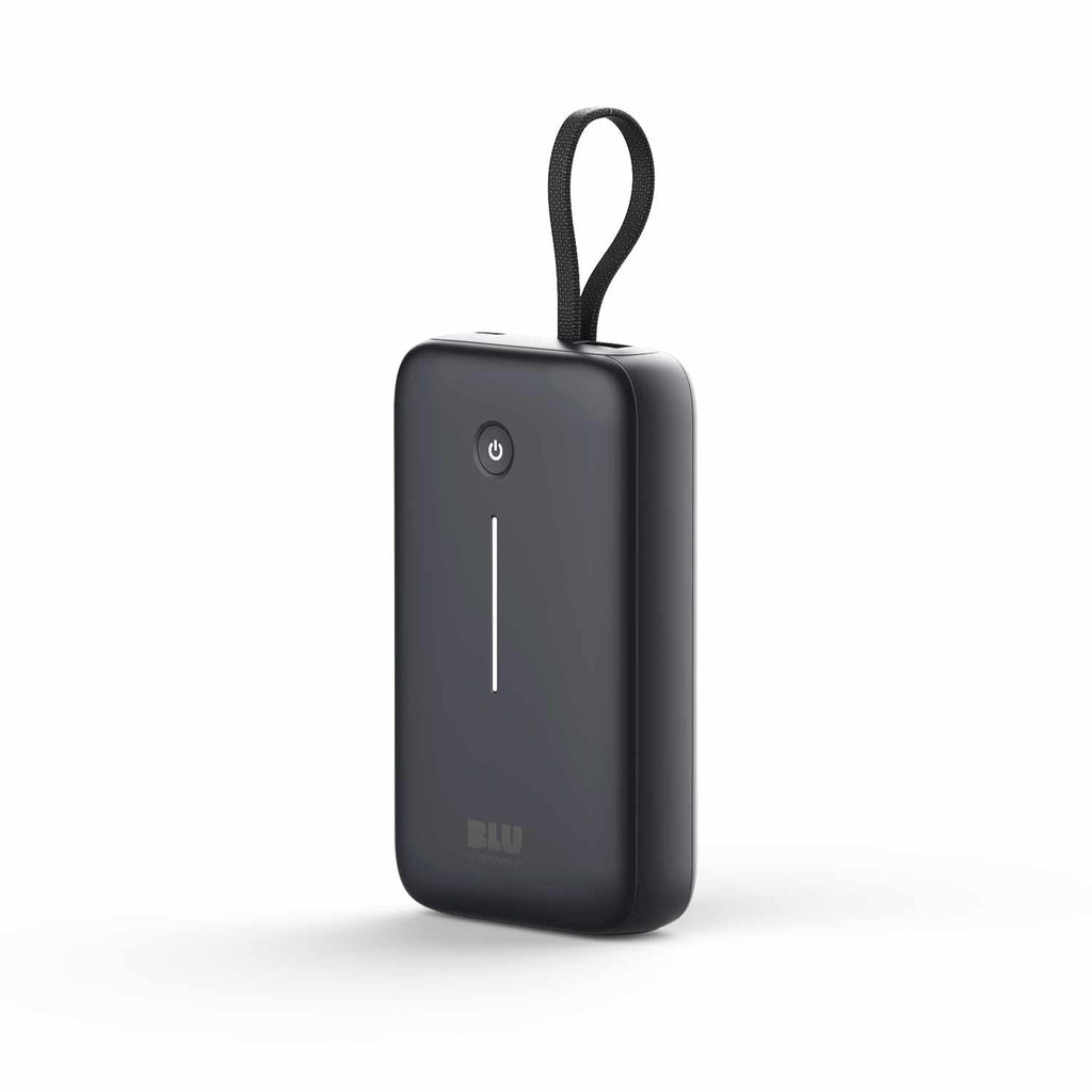 Blu Element PowerFlex 20K mAh 30W PD Power Bank with Built-In USB-C Cable Black