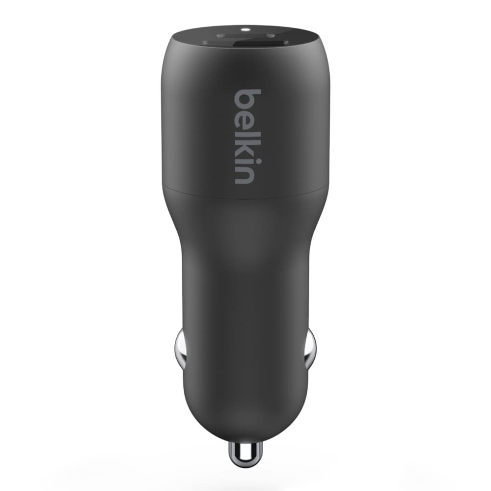 CCB004btBK 37W Dual USB-C/USB-A Power Delivery PPS Car Charger Black