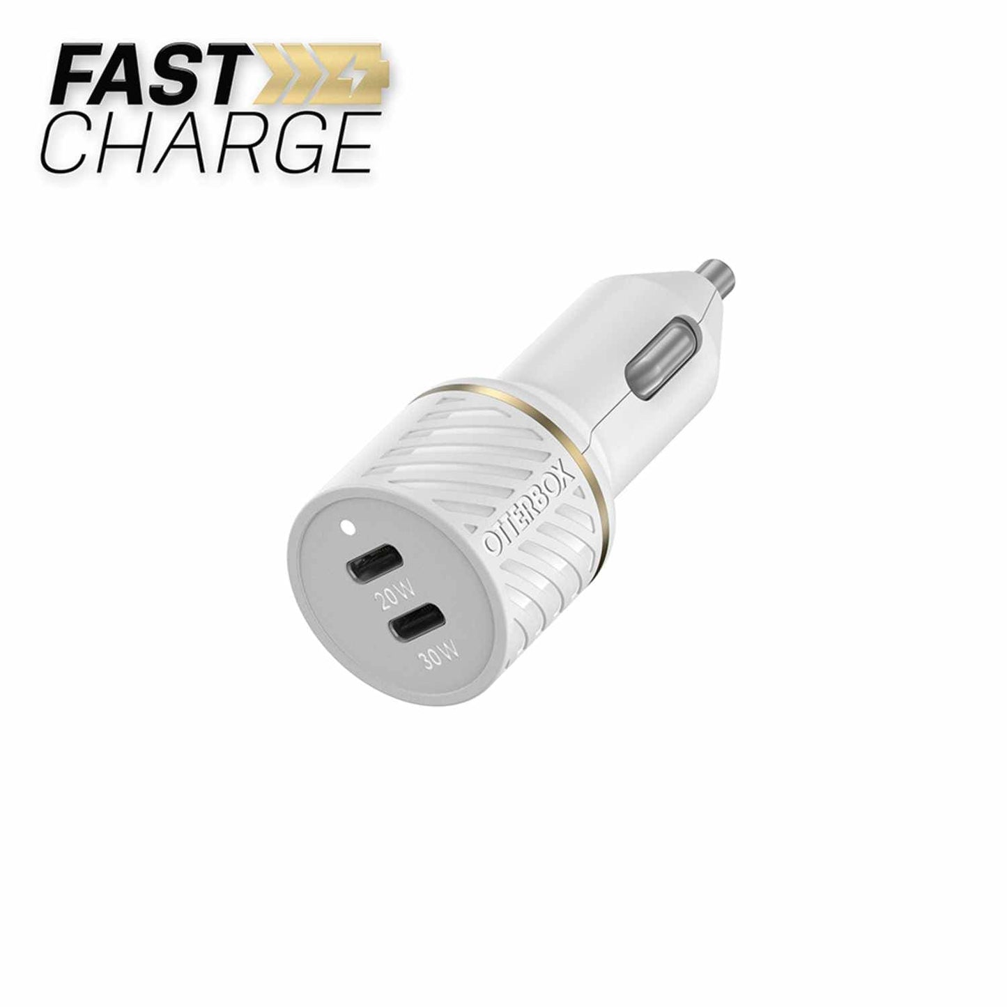 7881014 Dual USB Premium Fast Charge Car Charger PD 30W + PD 20W White