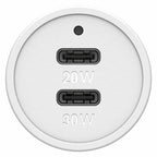 OtterBox Dual USB Premium Fast Charge Car Charger Power Delivery 30W + Power Delivery 20W White