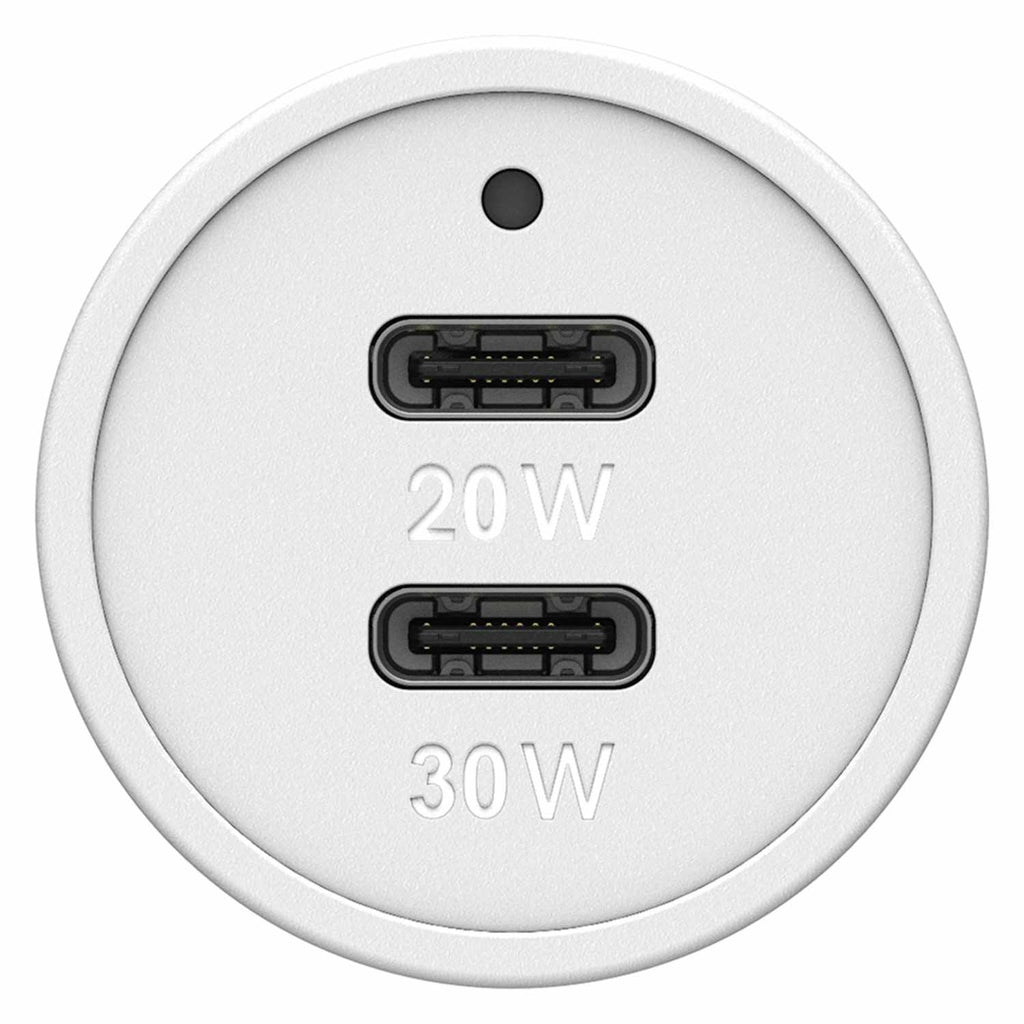 OtterBox Premium Car Charger 50W PD/PPS 2-Port USB-C White