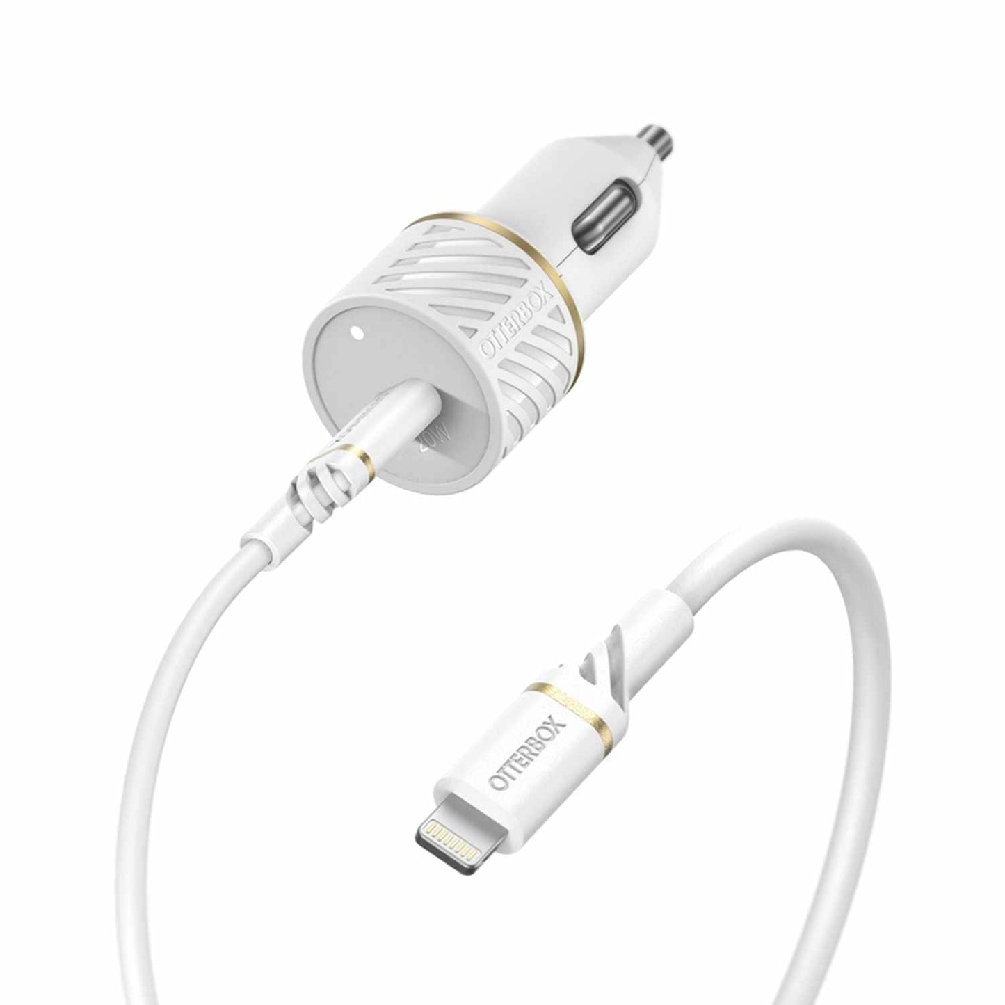 7881016 Fast Charge PD Car Charger USB-C 20W w/Lightning Cable 3.3ft White