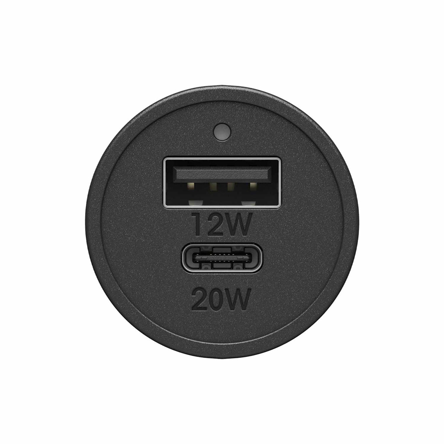 7880703 Dual Fast Car Charger USB-C 20W PD and USB-A 12W Black