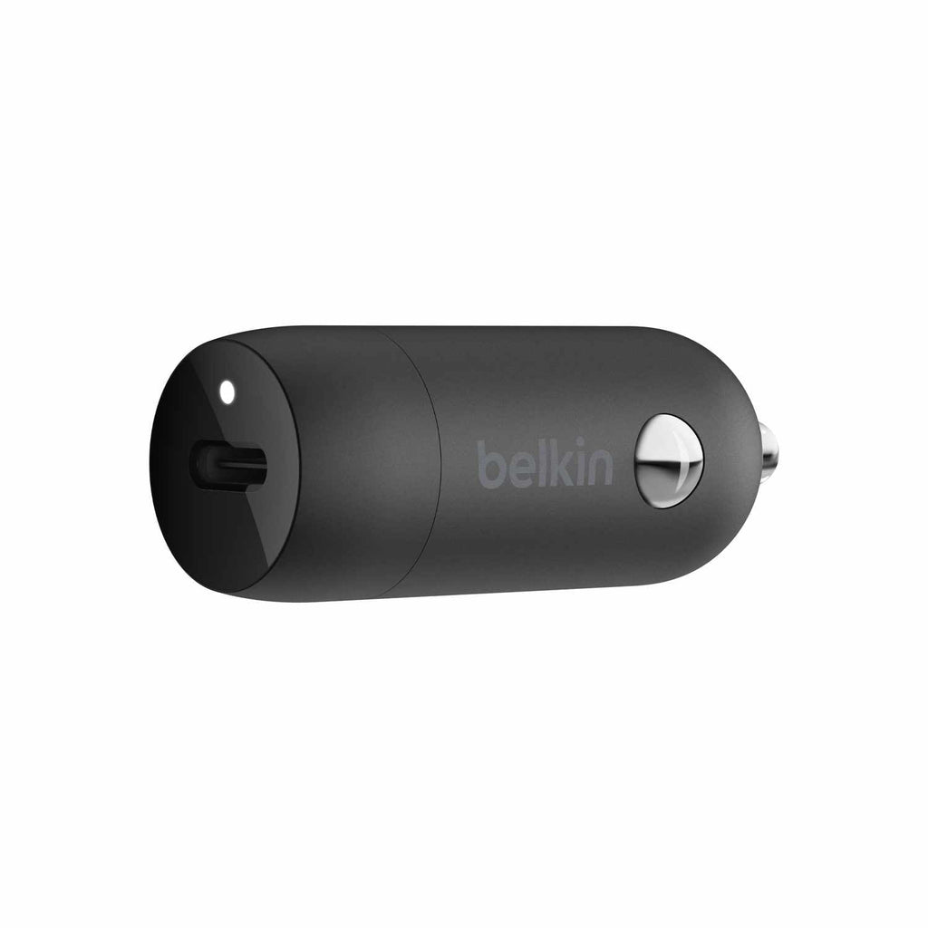 Belkin Boost Charge Car Charger 30W PD/PPS USB-C with USB-C to Lightning Cable Black