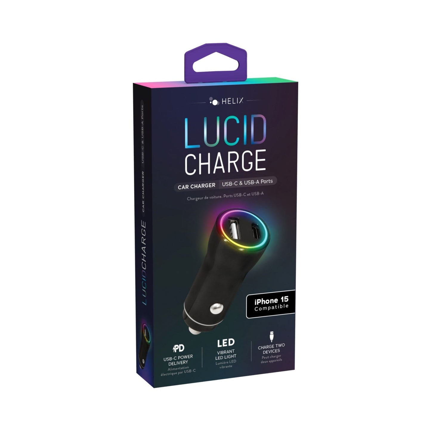 ETHCHGCLED Lucid Charge LED Car Charger Multi-Color