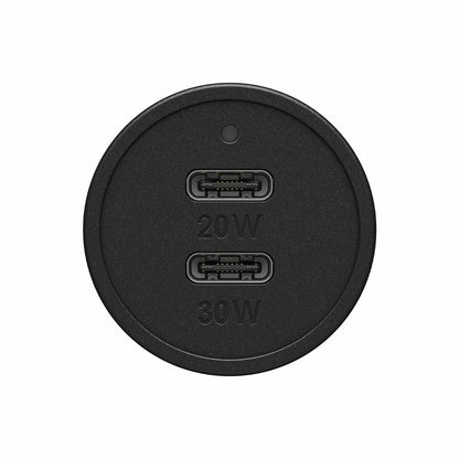 7881012 Dual USB Premium Fast Charge Car Charger PD 30W + PD 20W Black