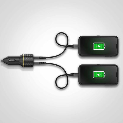 7881012 Dual USB Premium Fast Charge Car Charger PD 30W + PD 20W Black