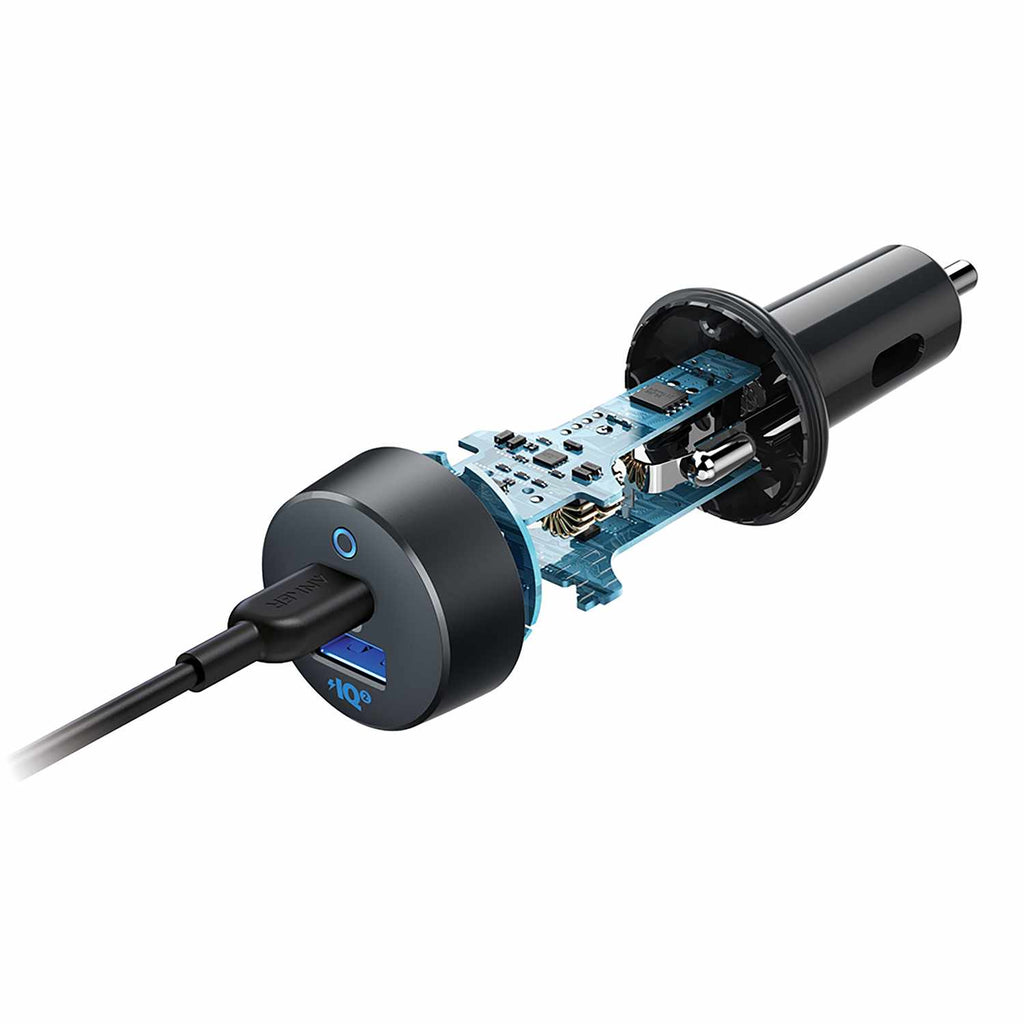 Anker Car Charger 35W 2-Port USB-A/USB-C Black with USB-C Cable