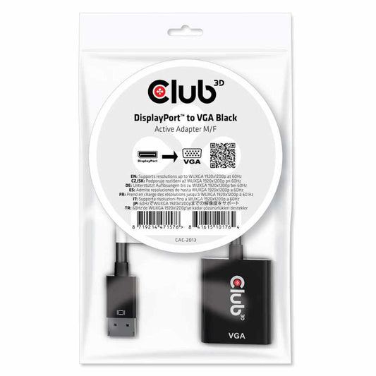 CAC2013 DisplayPort 1.1A Male to VGA Female Active Adapter Black