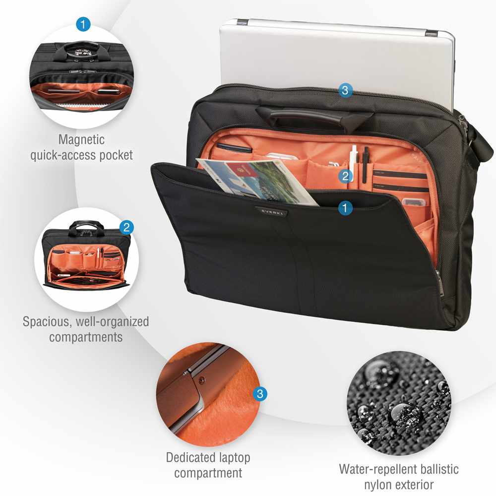 EKB417BK18 Lunar Laptop Bag/Briefcase 18.4 inch Black