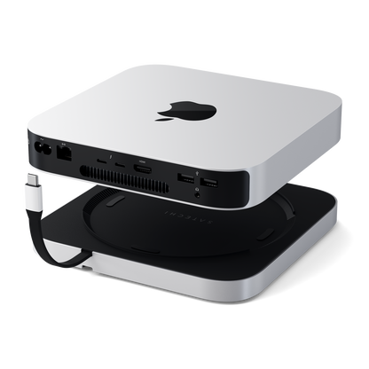 STGMMSHS Stand & Hub for Mac Mini/Studio With NVMe SSD Enclosure Silver