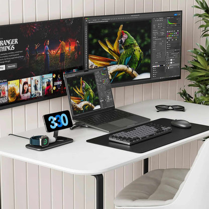 STQTPMEA Qi2 Trio Wireless Charging Pad Space Gray