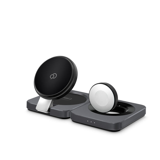N9WLCQI23IN1BRGR Qi2 3-in-1 Wireless Charging Stand Brushed Grey