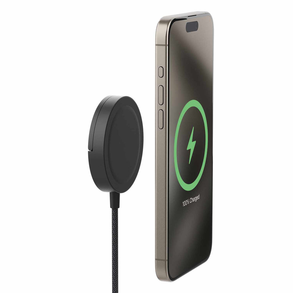 mophie Qi2 Compact Wireless Charger 15W with Built-in Kickstand Black