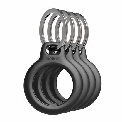 MSC001btBK Secure Holder with Key Ring for AirTag 4-Pack Black