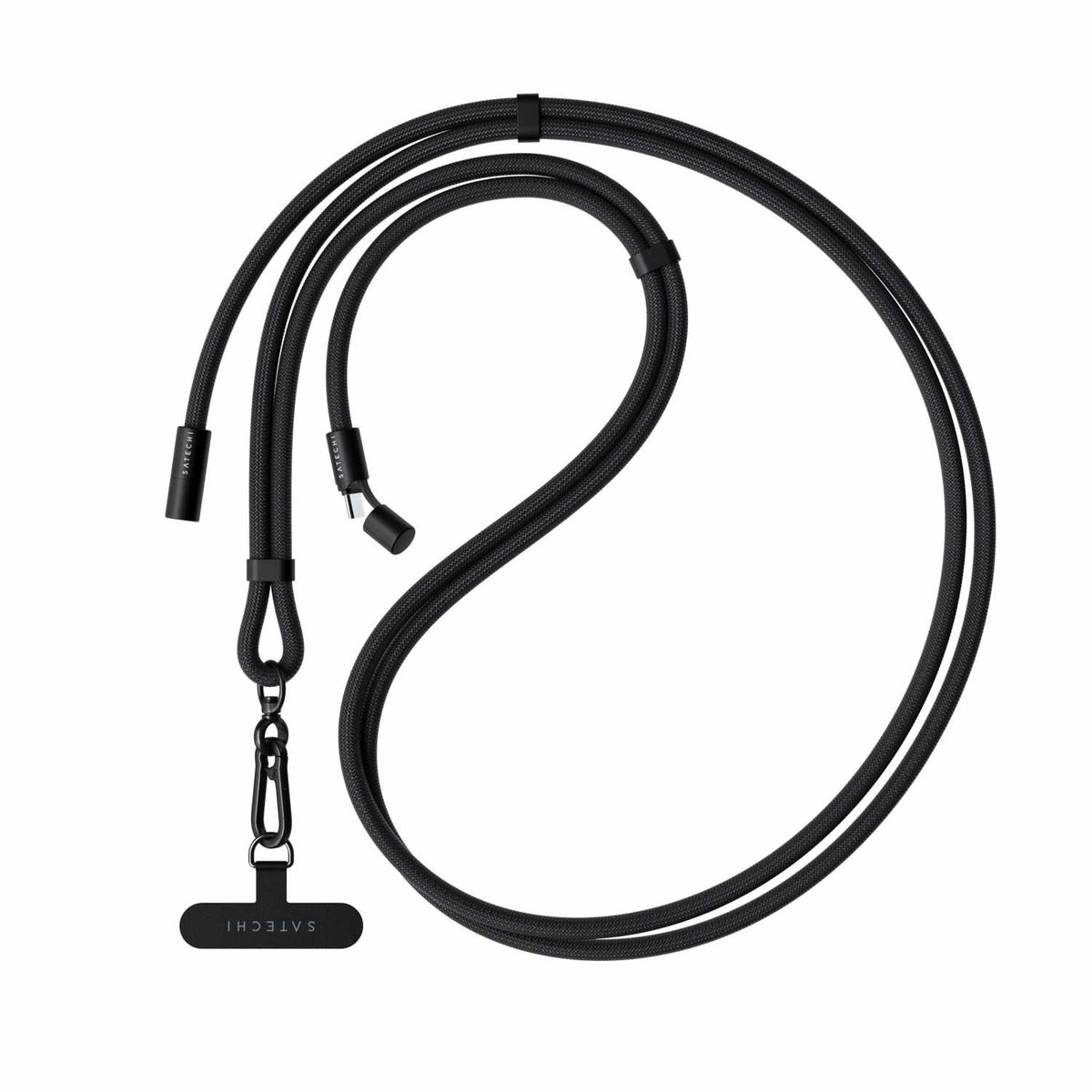 Satechi OntheGo Crossbody Lanyard USB-C Cable Black