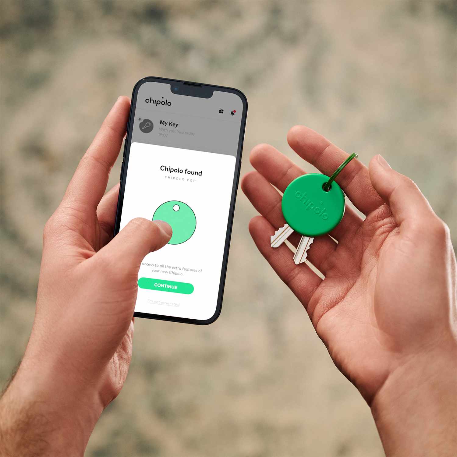 Chipolo POP Tracking Tag  (Works with Google’s Find My Device or Apple Find My) Green
