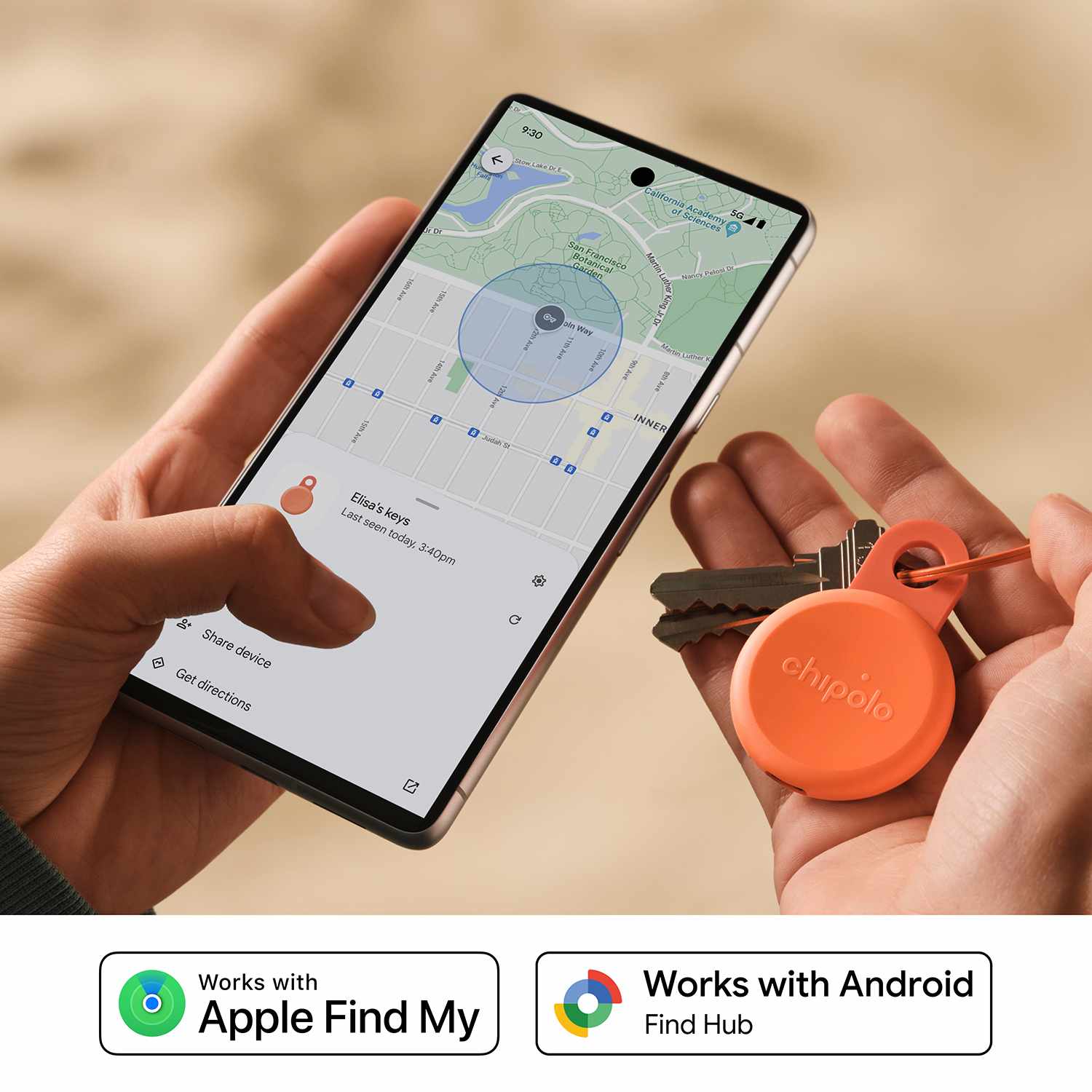 Chipolo LOOP Tracking Tag x 4 (Works with Android's Find Hub Device or Apple Find My) Charcoal/Chalk/Navy/Coral