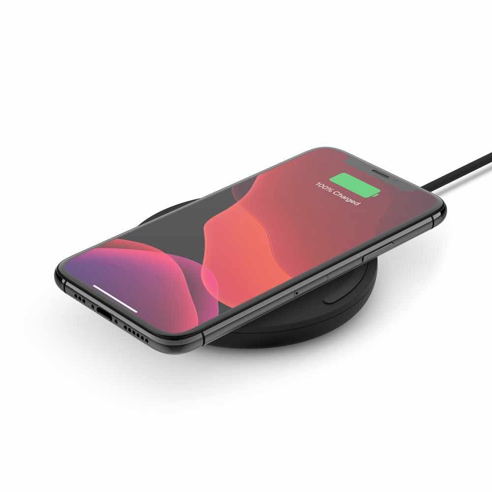 Belkin BoostCharge Wireless Charging Pad 10W with QC 3.0 Wall Charger and Cable Black
