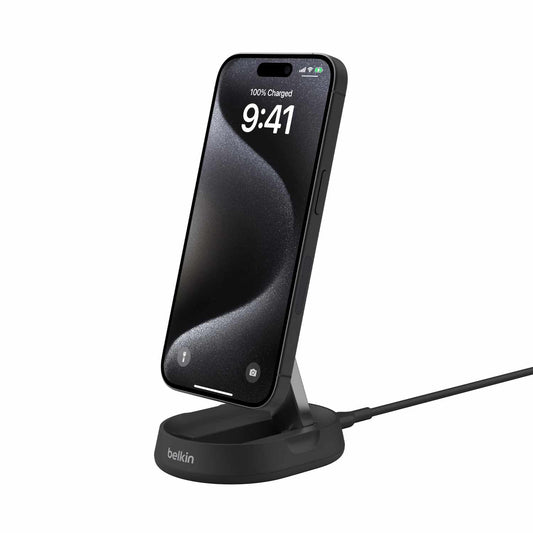 WIA008ttBKCA BoostCharge Pro Convertible Magnetic Wireless Charging Stand with Qi2 15W Black