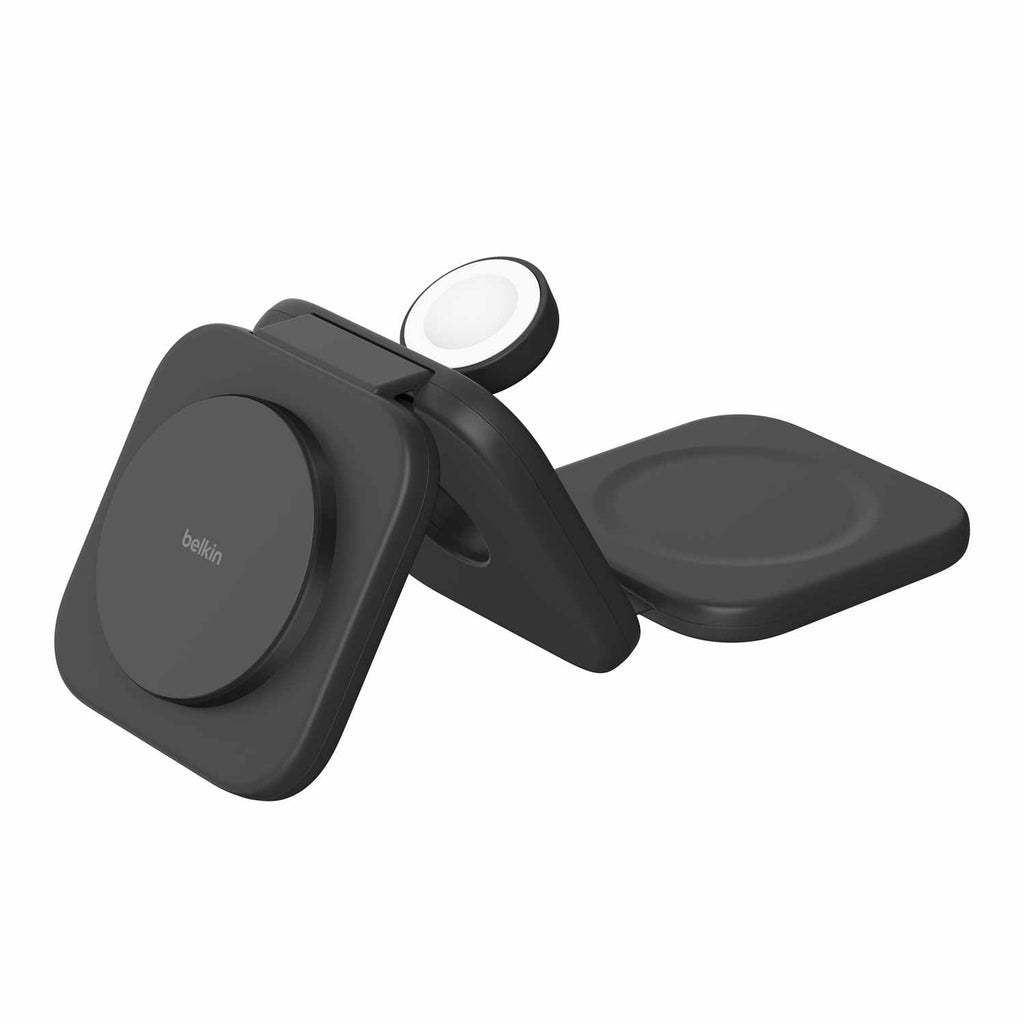 Belkin BoostCharge Pro  Qi2 3-in-1 Travel Wireless Charging Pad 15W Black