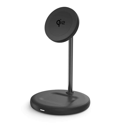 BEWCQi22in1 Qi2 2-in-1 Wireless Charging Stand 15W MagSafe-Compatible Black
