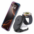 Blu Element Qi2 3-in-1 Foldable Wireless Charging Stand 15W MagSafe-Compatible Black