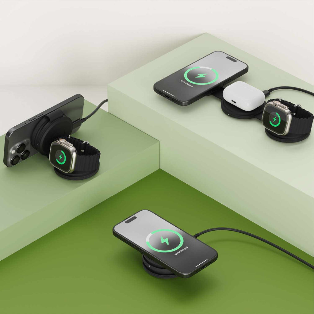 Satechi OntheGo 3-in-1 Wireless Charger Black