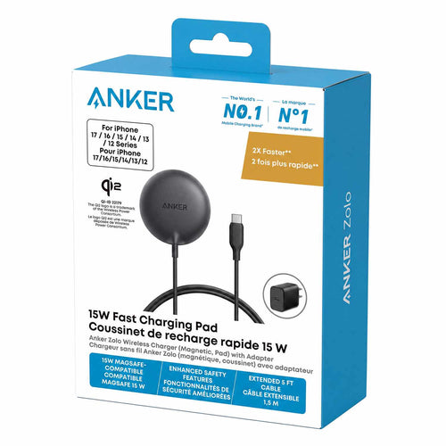 Anker Qi2 Magnetic Pad Wireless Charger 15W Black