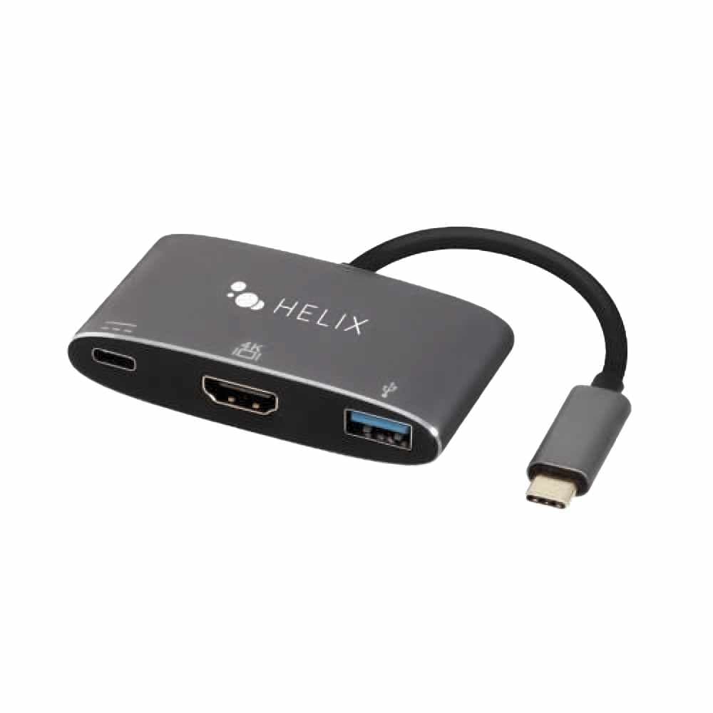 ETHHUB3 3-in-1 USB-C Adapter with USB-A HDMI and USB-C Ports Black