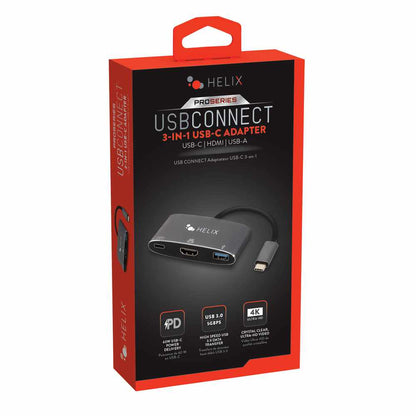 ETHHUB3 3-in-1 USB-C Adapter with USB-A HDMI and USB-C Ports Black