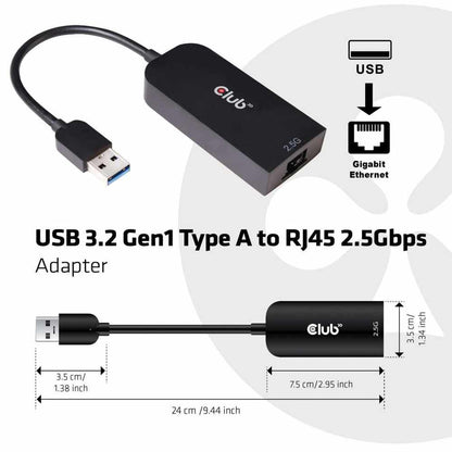 CAC1420 USB 3.1 Gen 1 to RJ45 2.5GB Ethernet Adapter Black
