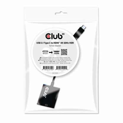 CAC2504 USB-C 3.1 Gen 1 to HDMI 2.0 4K60HZ HDR Active Adapter Black