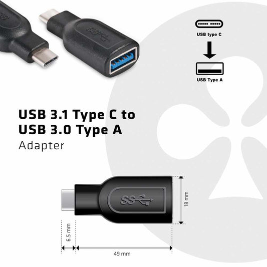 CAA1521 USB-C 3.1 Gen 1 Male to USB 3.1 Gen 1 Female adapter Black