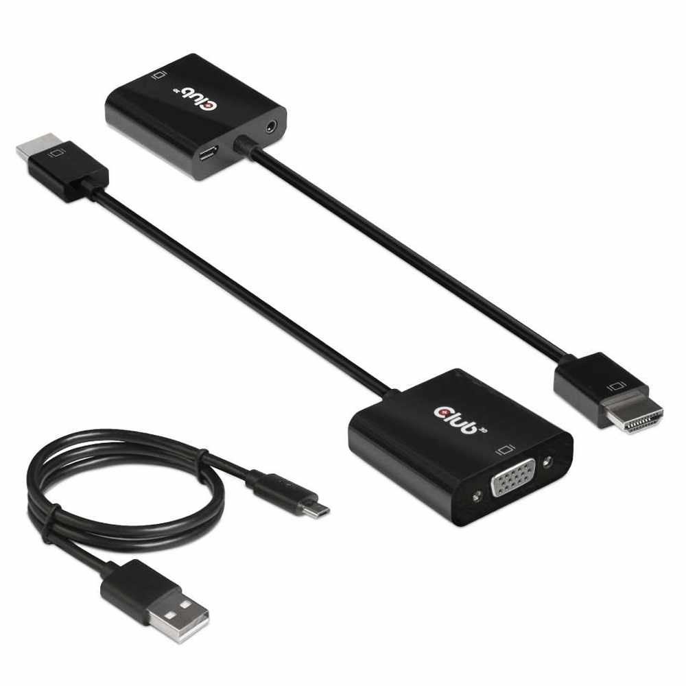 CAC1302 HDMI 1.4 TO VGA Active Adapter w/Audio M/F Black