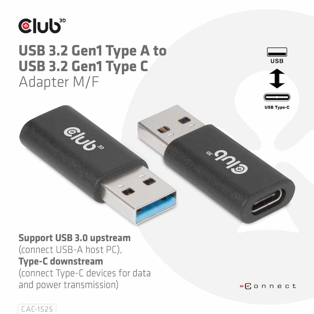 CAC1525 USB 3.2 to USB-C 3.2 Adapter M/F Black