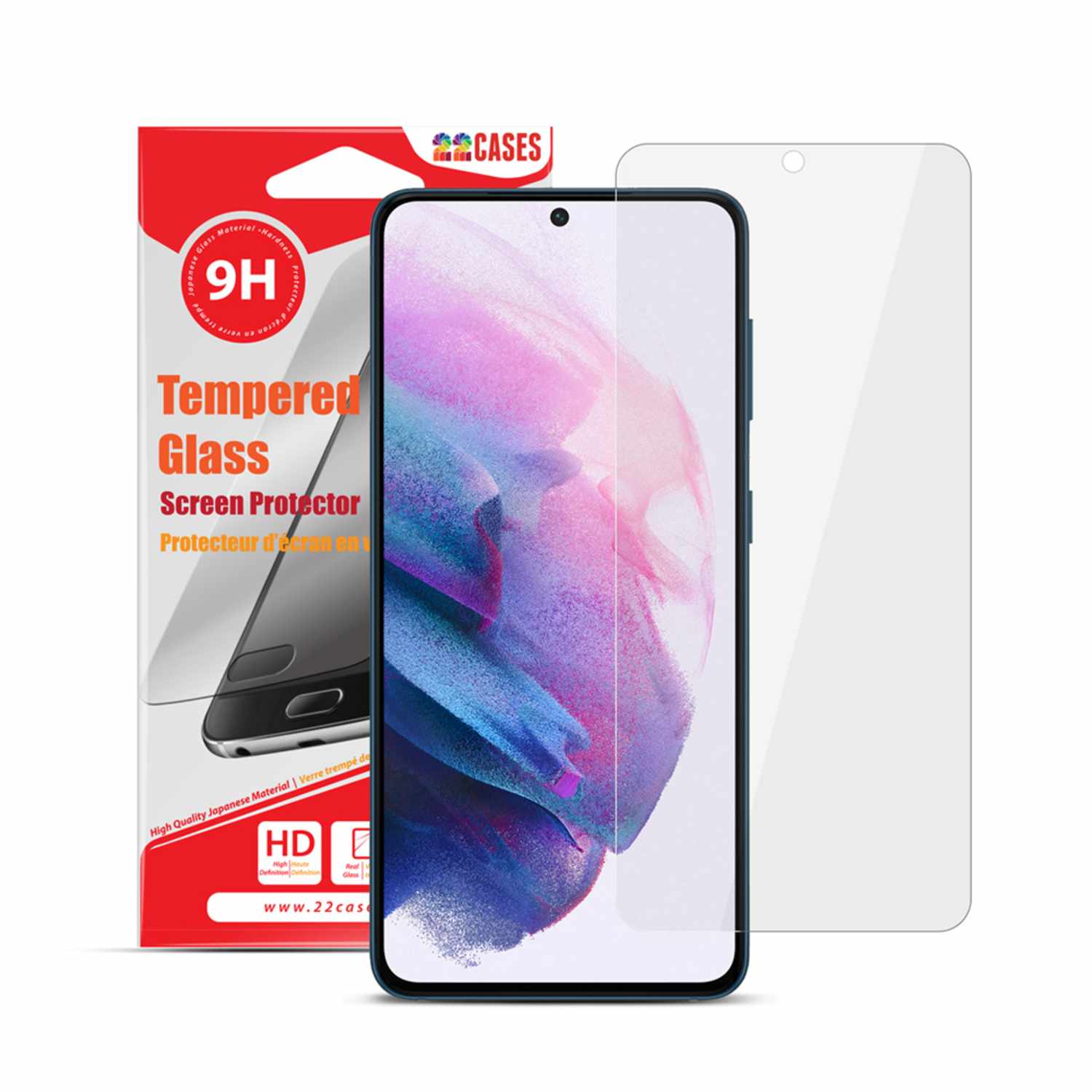 22 Cases Tempered Glass Screen Protector for Samsung Galaxy S21 FE