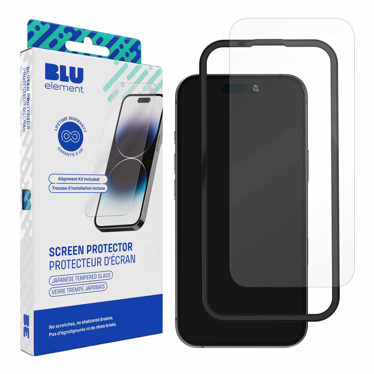 Blu Element Tempered Glass Screen Protector with Installation Kit for iPhone 16/15