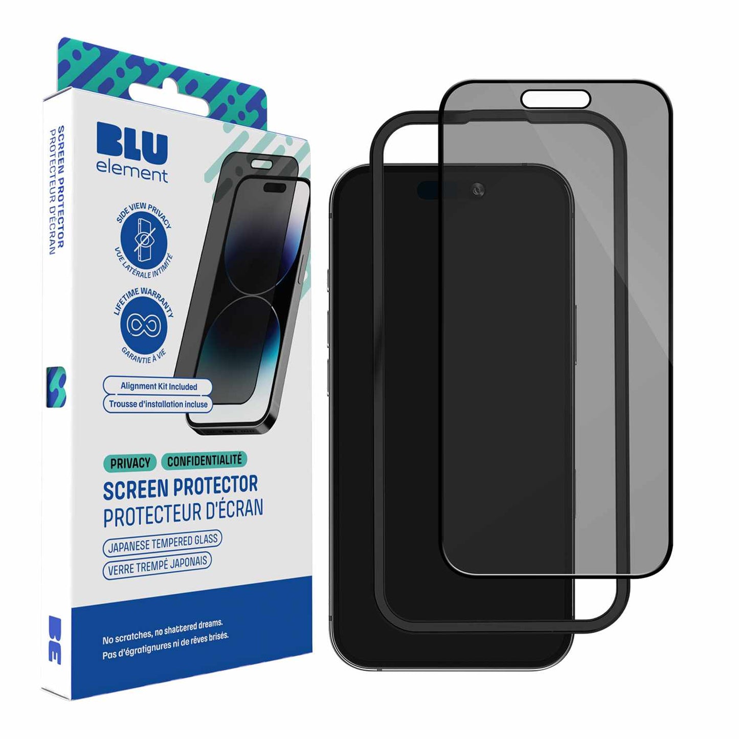 BEPGIKIP16PM Privacy Tempered Glass Screen Protector w/Installation Kit iPhone 16 Pro Max
