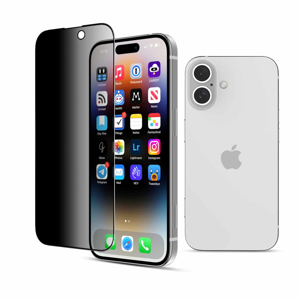 22 Cases Privacy Tempered Glass for iPhone 16/15