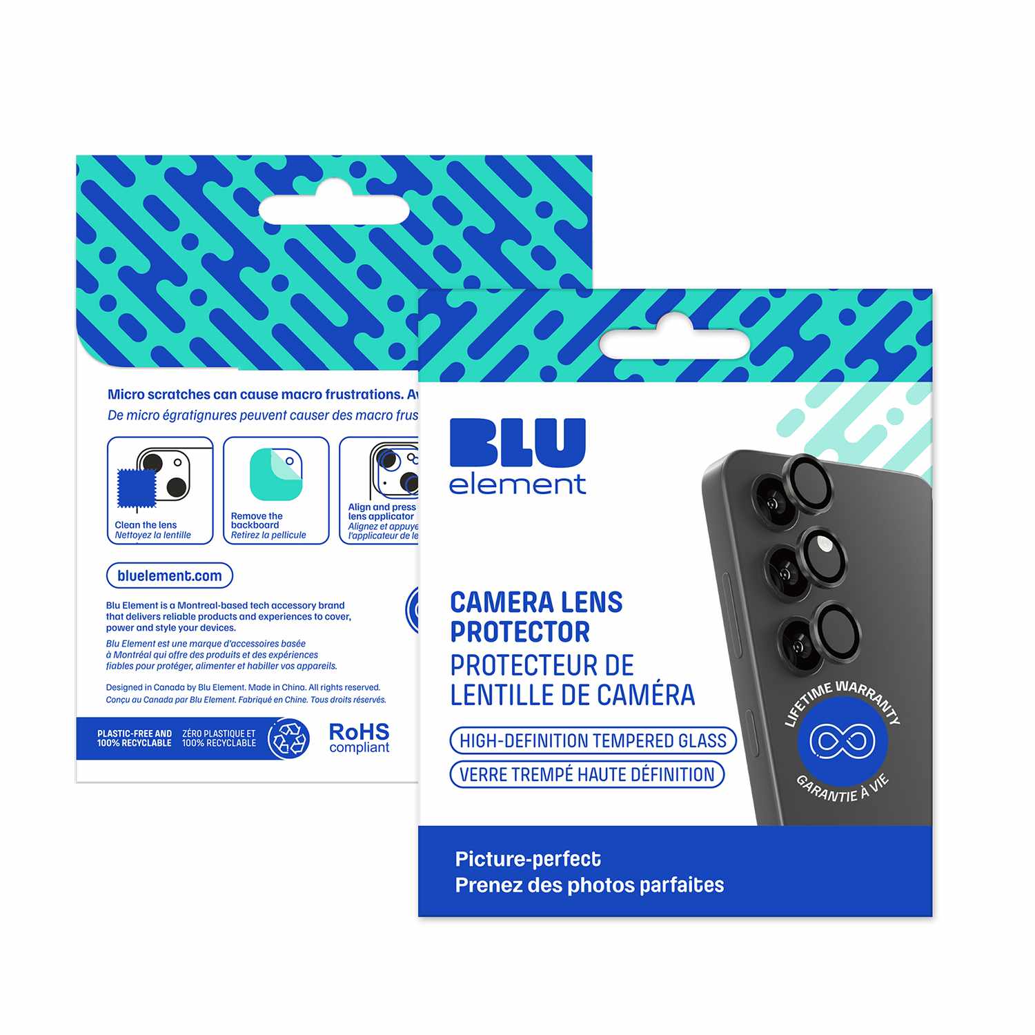 Blu Element Aluminum 1 by 1 Lens Protector Black for Samsung Galaxy S25