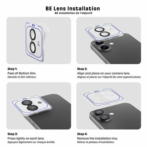 Blu Element Aluminum 1 by 1 Lens Protector Black for iPhone 17e/16e