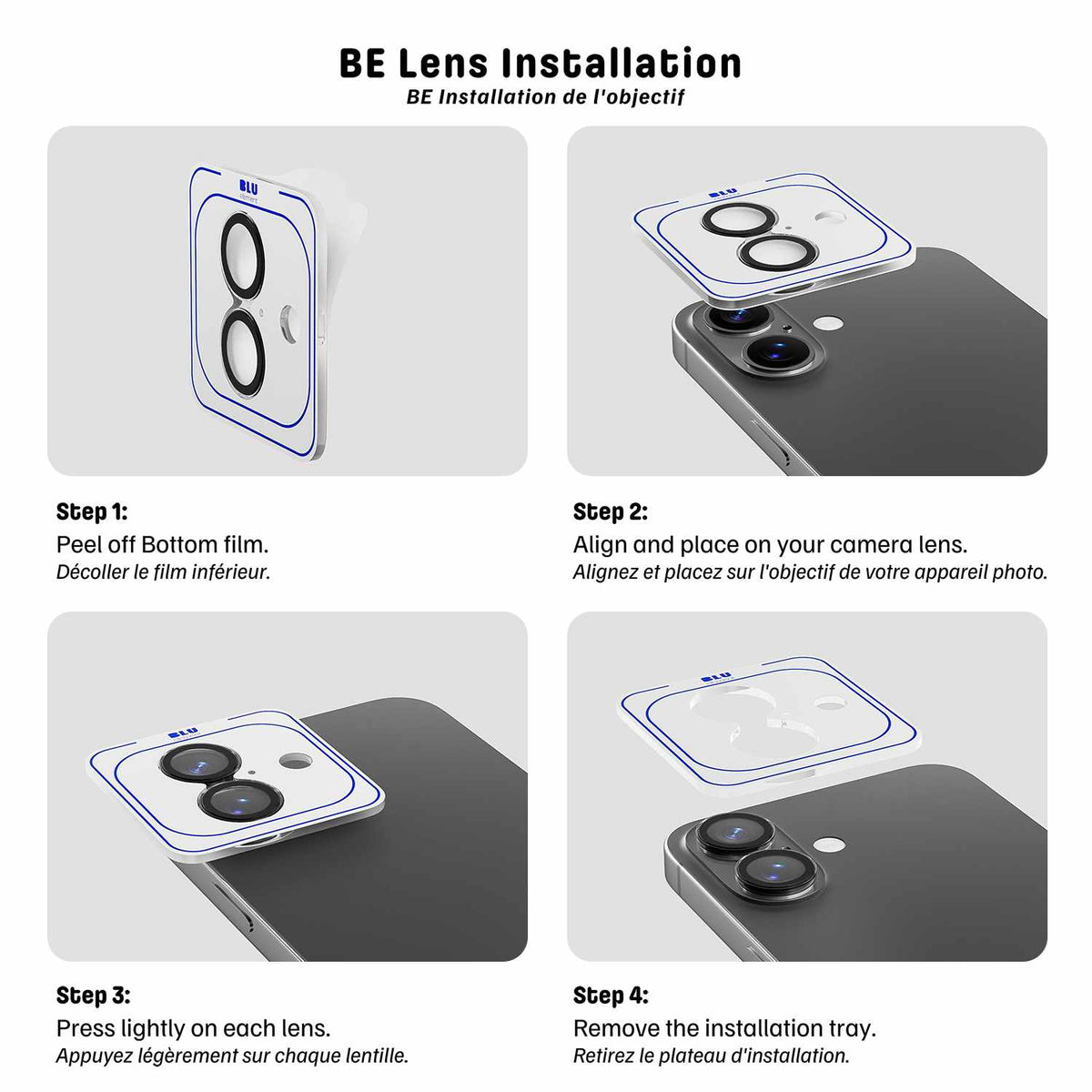 Blu Element Aluminum 1 by 1 Lens Protector Black for iPhone 17e/16e