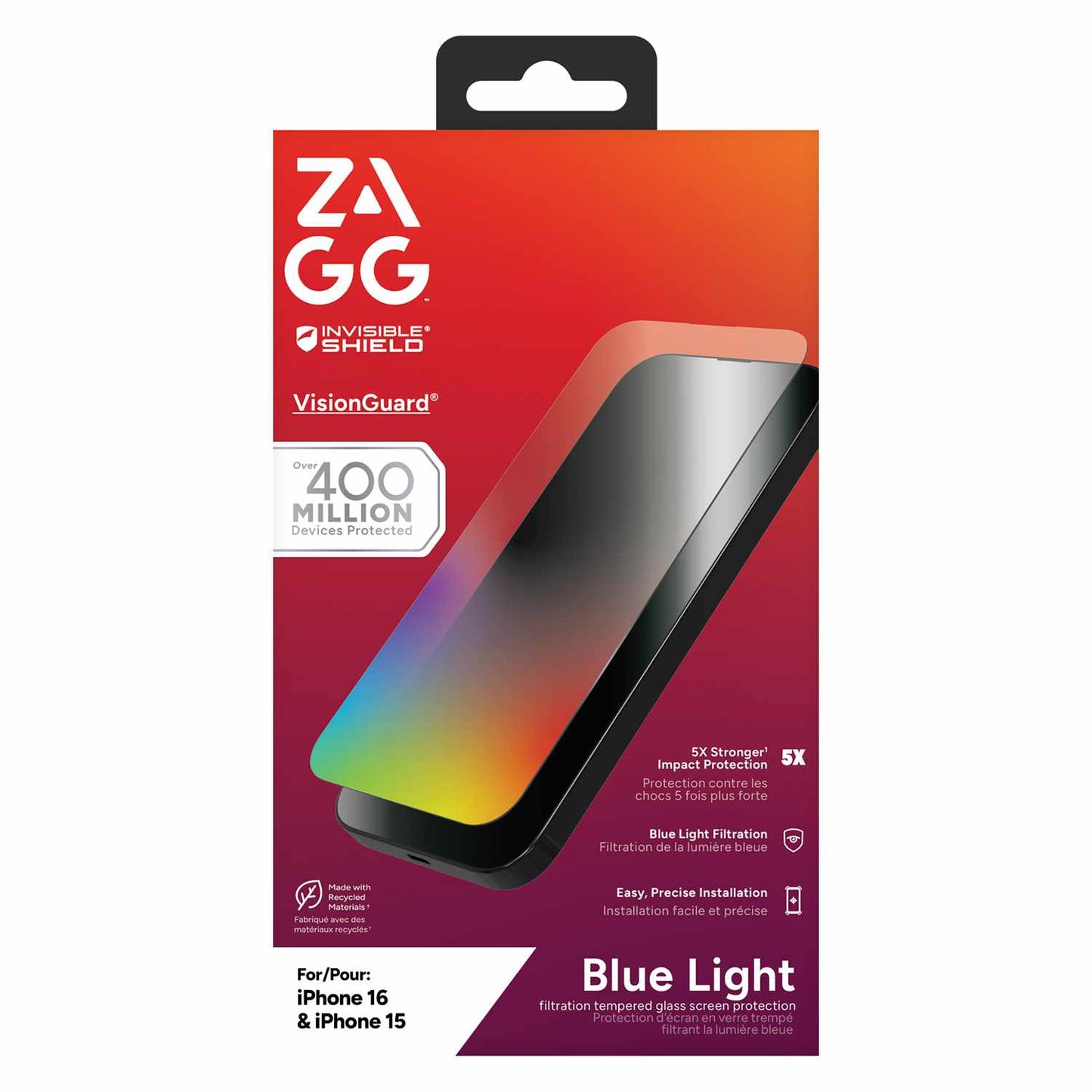 200114942 InvisibleShield Glass Elite VisionGuard Screen Protector iPhone 16/15