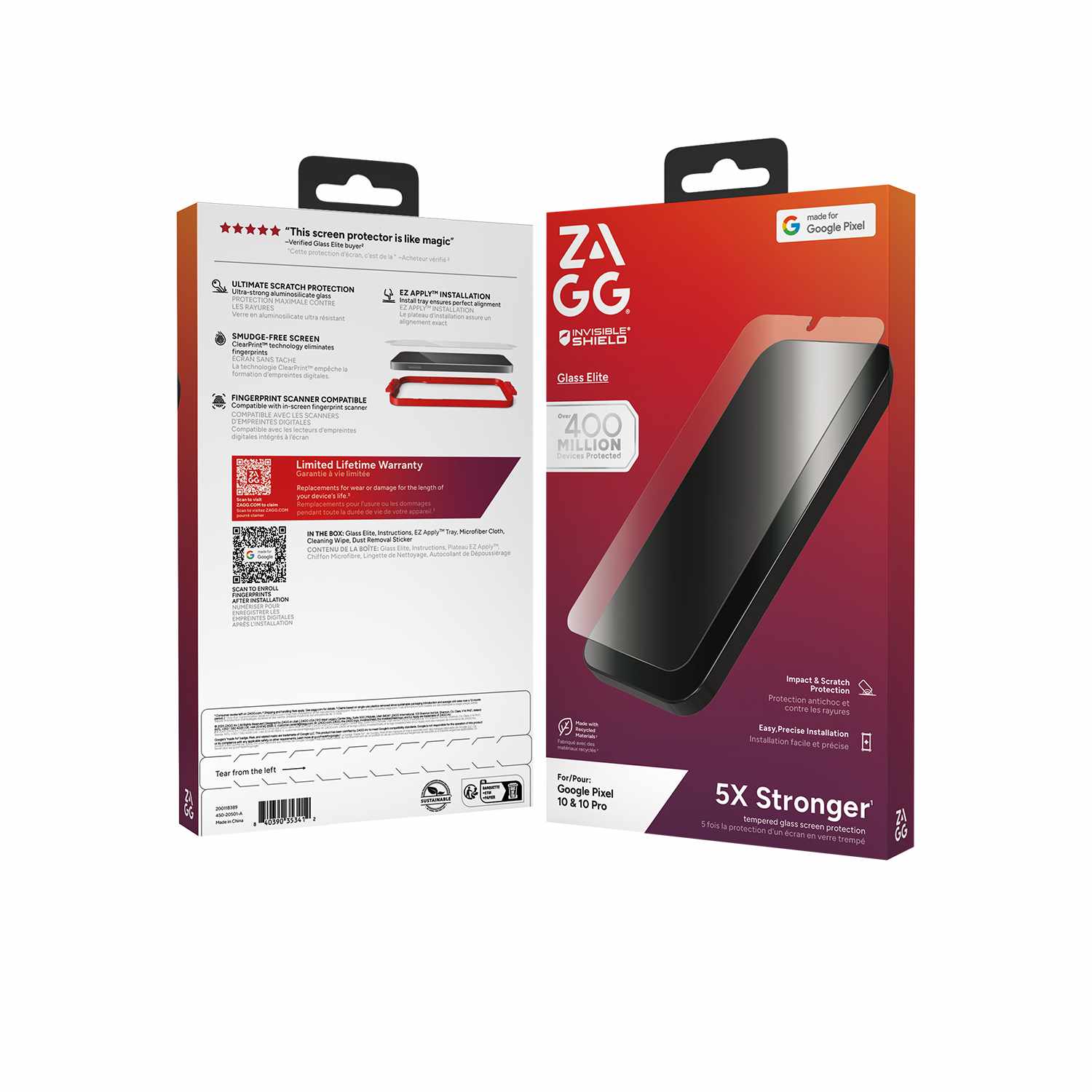 ZAGG InvisibleShield Glass Elite Biometric Screen Protector for Google Pixel 10/10 Pro