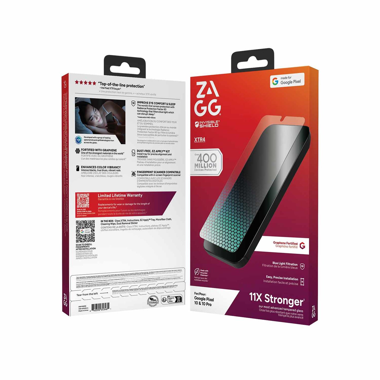 200118396 InvisibleShield Glass XTR4 Blue Light Screen Protector Pixel 10/10 Pro